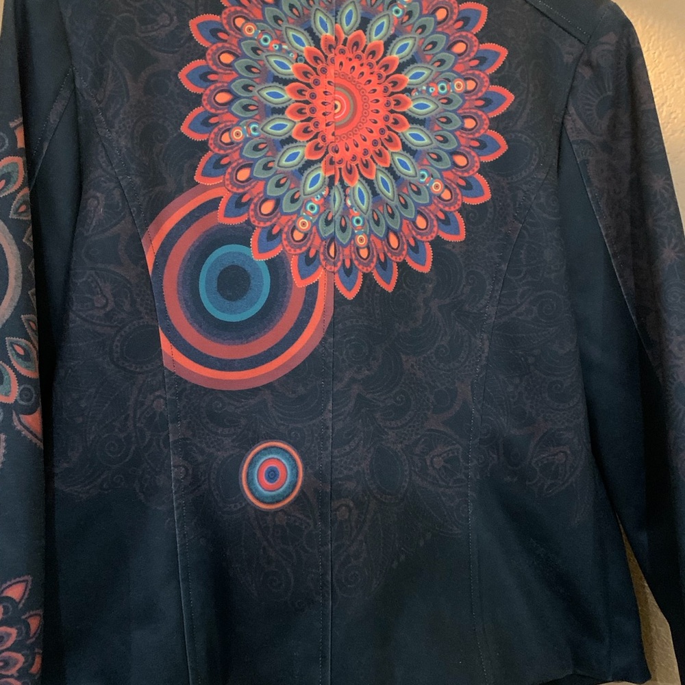 Ravel Women's Black Blazer with Red and Blue medallion print - Picture 12 of 16